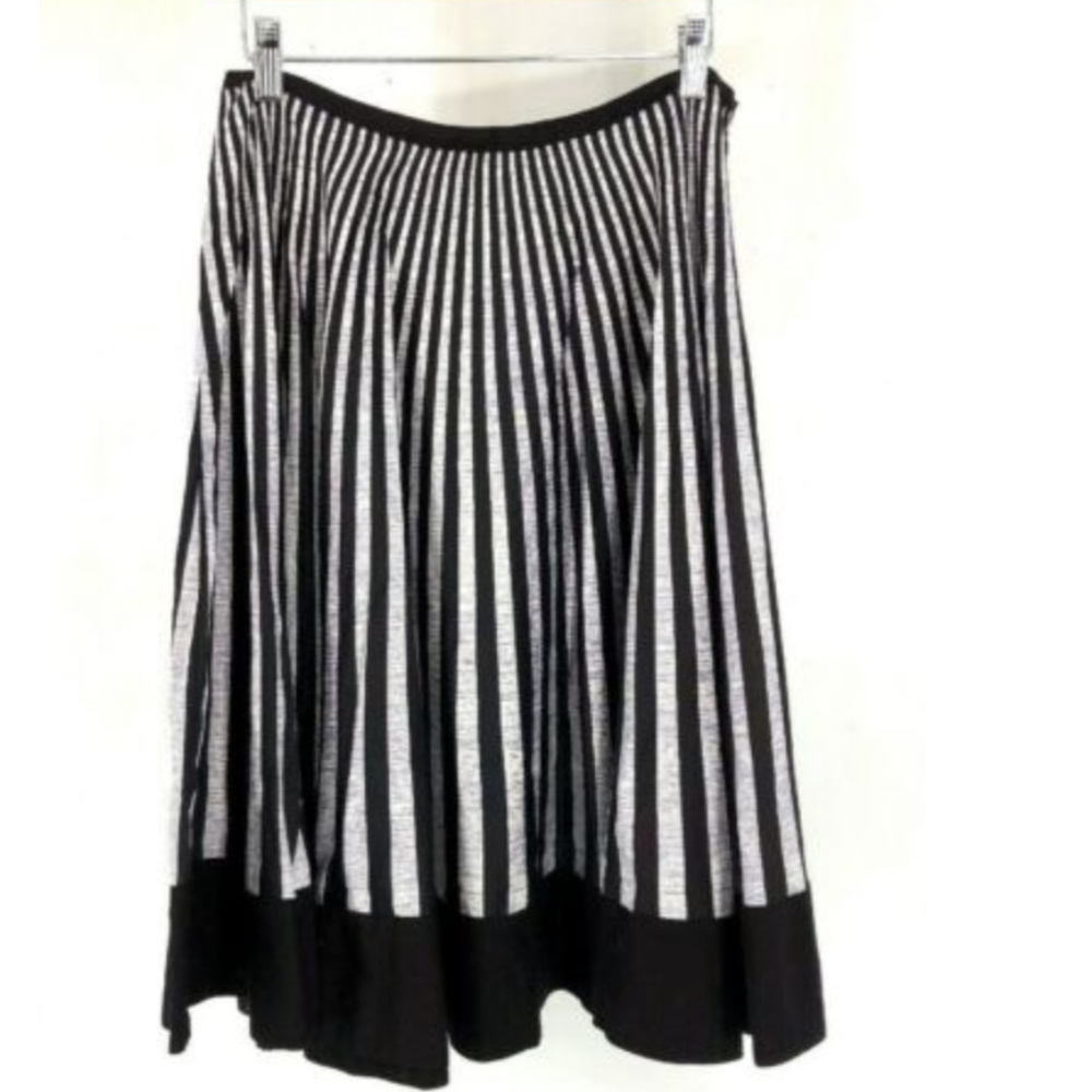 Anthropologie Elevenses Women's Black White Skirt